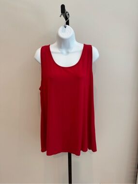J Jill Red Sleeveless Scoop Neck Women's Top